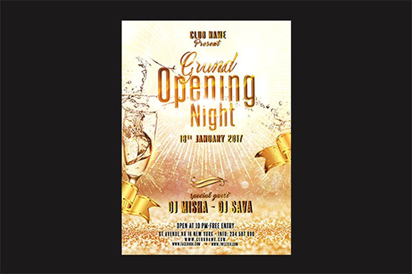 Grand Opening Flyer PSD Editable