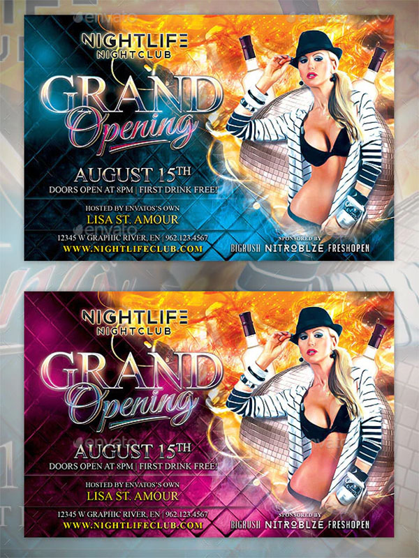 Grand Opening Flyer PSD Template Design