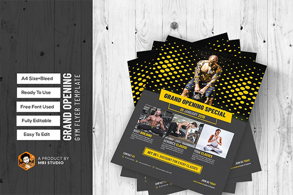 Grand Opening GYM Flyer Template