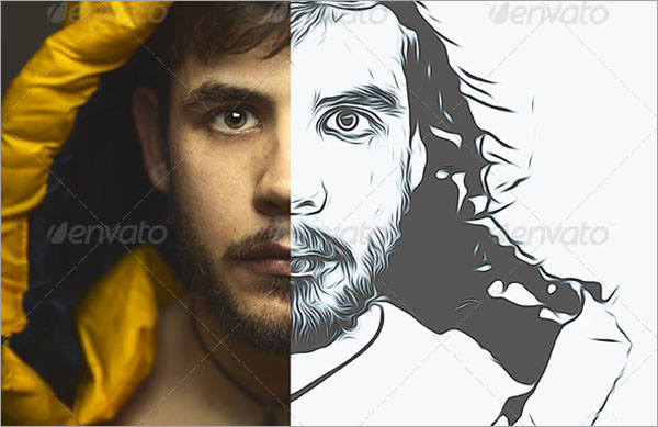 Line Art Photoshop Action