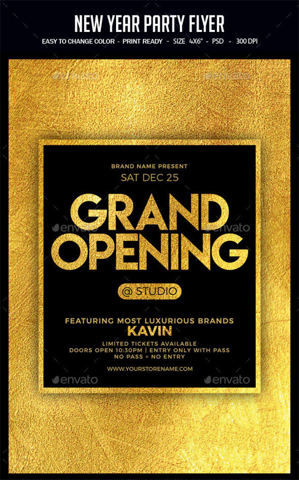 New Year Grand Opening Flyer