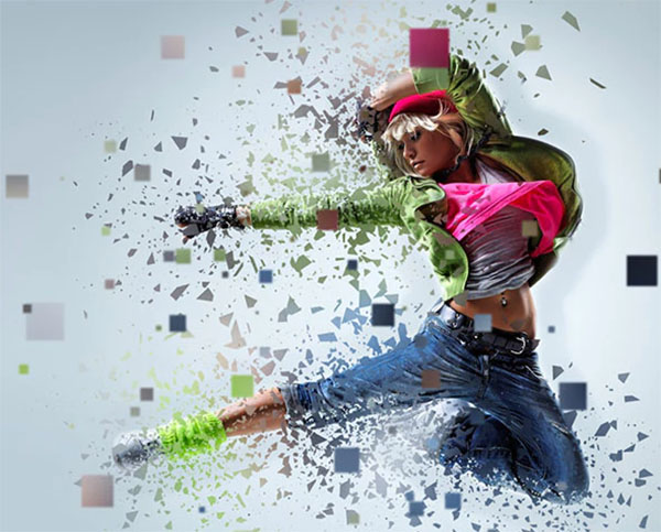 Pixel Shatter Photoshop Actions