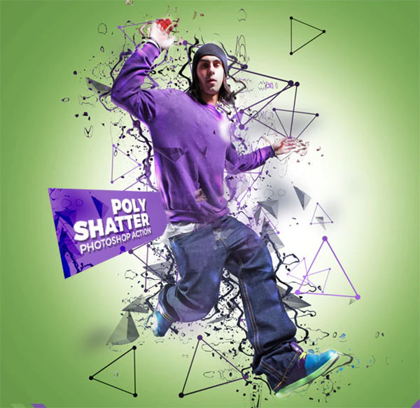 Poly Shatter ATN, ABR Photoshop Action