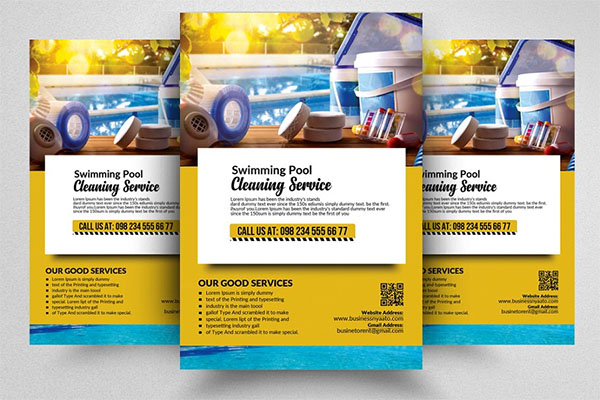 Pool Cleaning Service Flyer Template