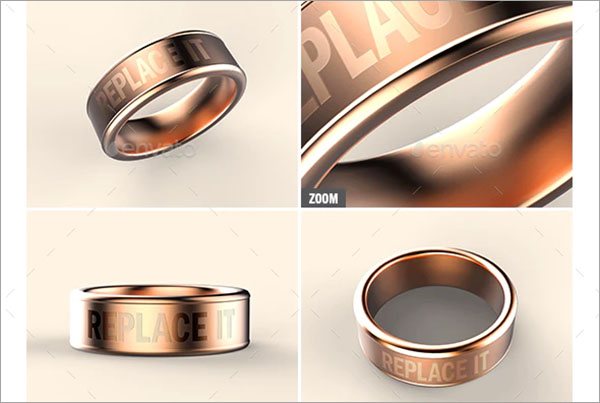 Rose Gold Band Ring Mock-up