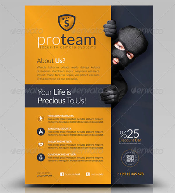 Security Systems Flyer PSD Template