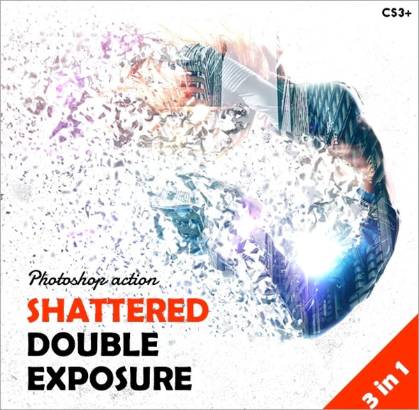 Shattered Double Exposure Photoshop Action