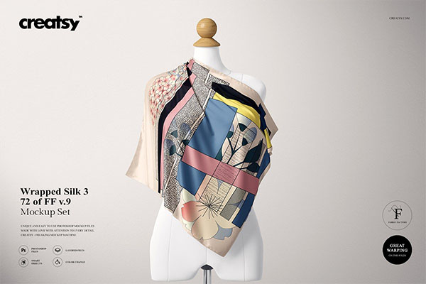 Silk Scarf 3 Mockup