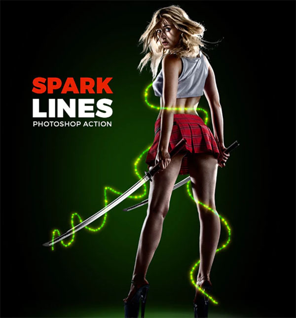 Spark Lines Photoshop Action