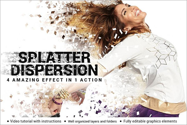 Splatter Dispersion Photoshop Action