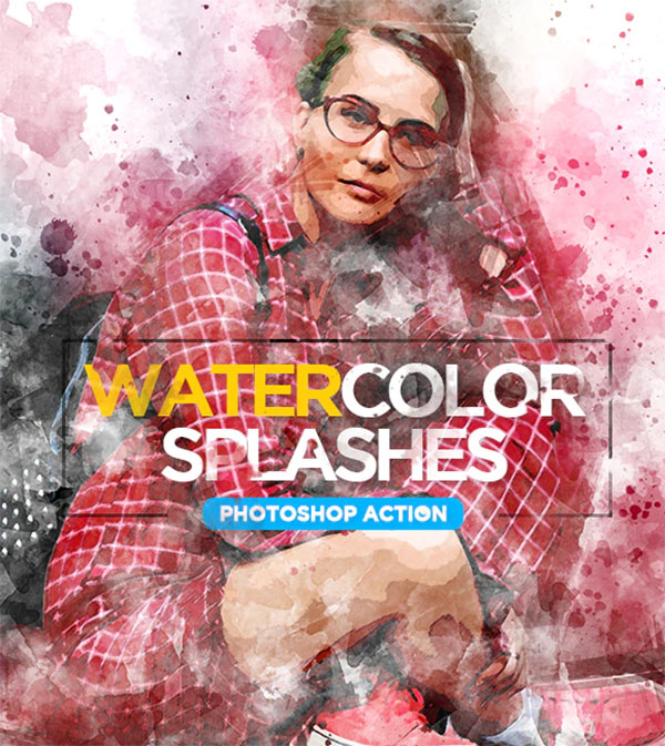 Watercolor Splashes Photoshop Action