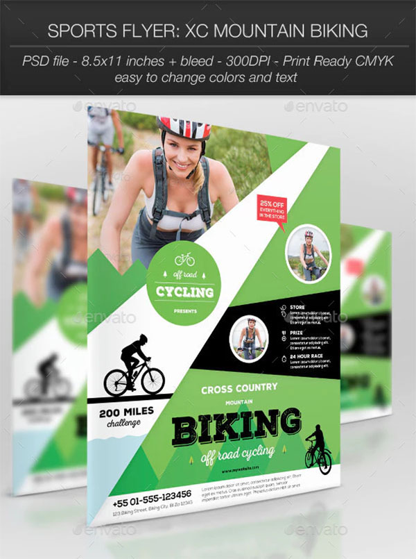 XC Mountain Biking Sports Flyer