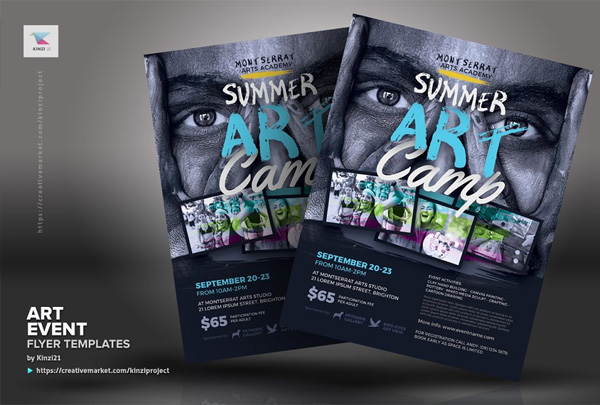 Art Event Flyer Editable Templates