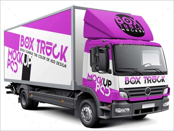 Box PSD Truck Mockup