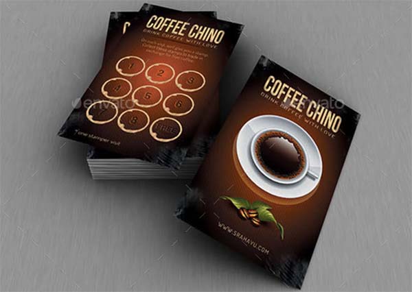 Brown Coffee Loyalty Card Template