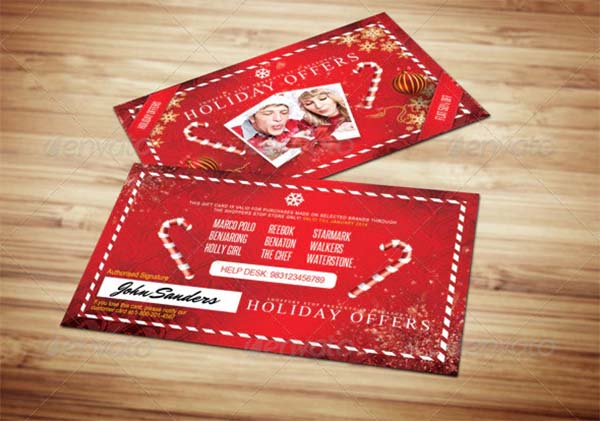 Christmas Holidays Gift Loyalty Card Template