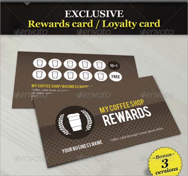 Coffee Shop Rewards Loyalty Card Template