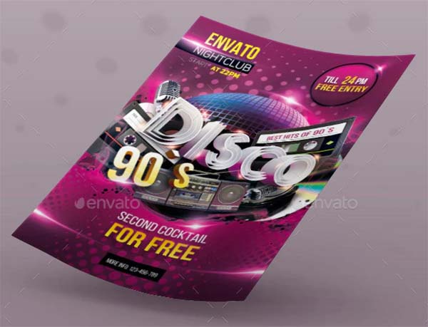 Disco 90s flyer Template