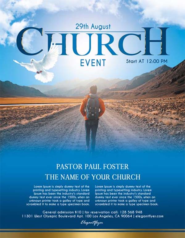 Free Church Event Flyer PSD Template