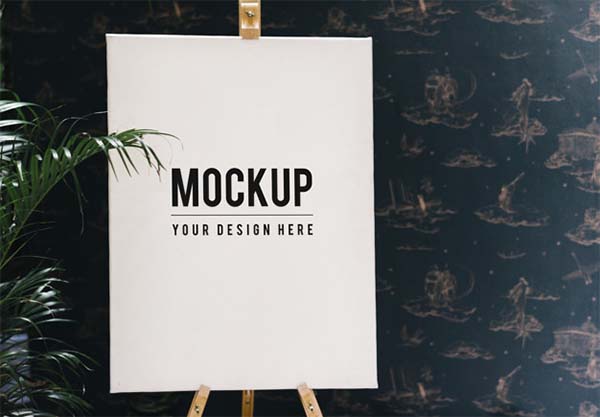 Free Shop Sign on an Easel Mockup