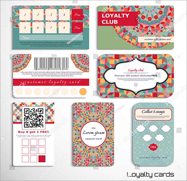 Geometric Pattern Loyalty Cards Template