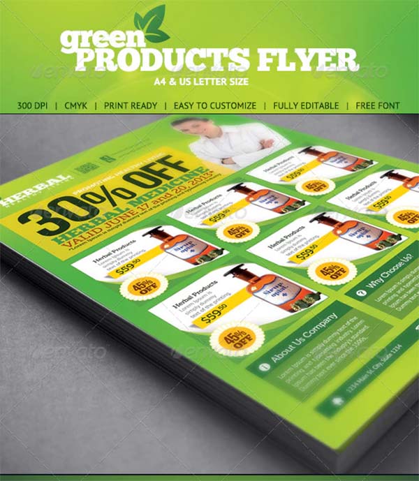 Green Product PSD Flyer Template
