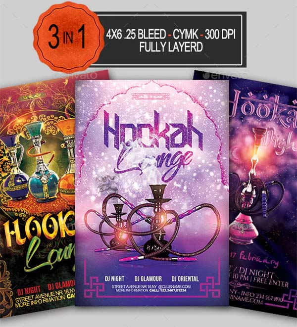 Hookah PSD Flyer Bundle