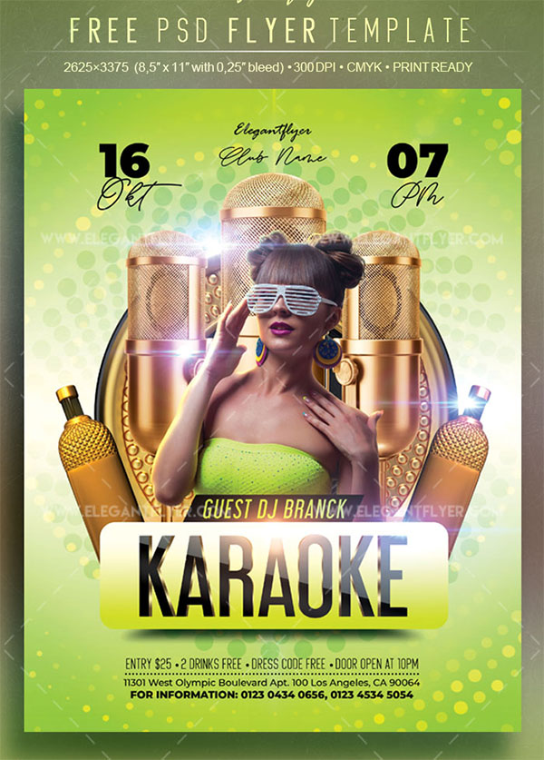 Karaoke Free Flyer PSD Designs
