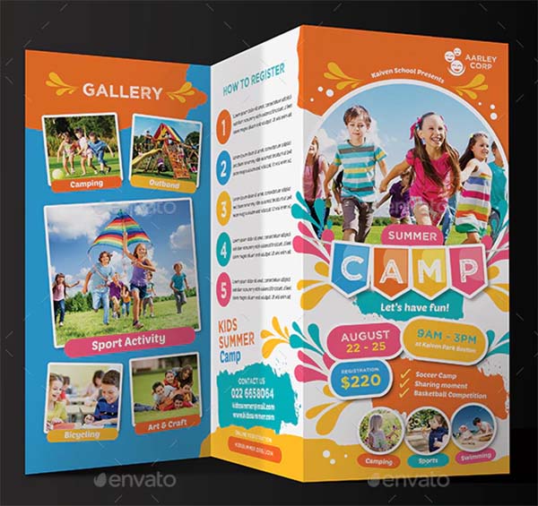 Kids PSD Summer Camp Trifold Brochure