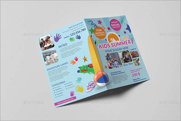 Kids Summer Camp A5 Brochure Template