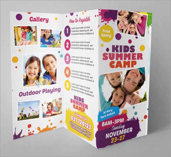 Kids Summer Camp PSD Trifold