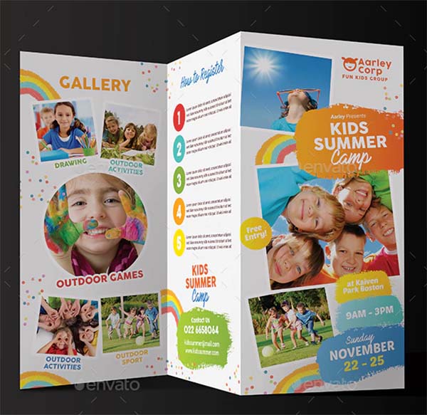 Kids Summer Camp Trifold PSD Template