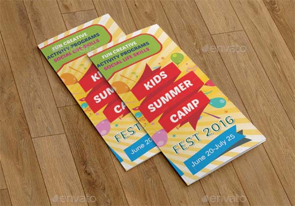 Kids Summer Camp Trifold Print Brochure