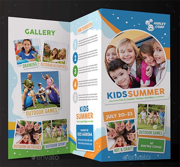 Kids Summer Camp Trifold Template