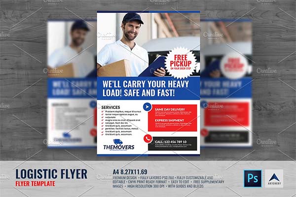 Logistic Flyer Template PSD Design