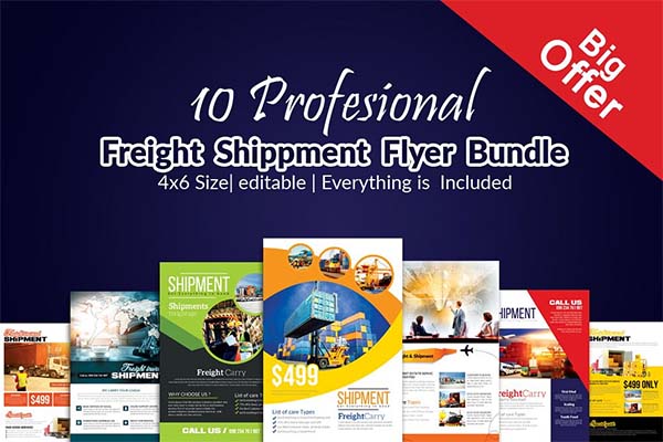 Logistic Freight Services Flyer Bundle