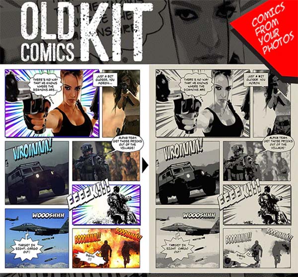 Old Comics Generator Action Kit for Photoshop