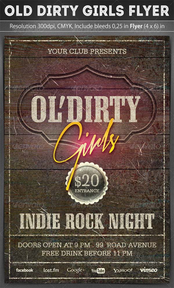 Old Dirty Girls Flyer Template