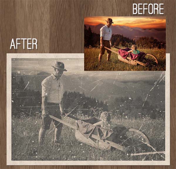 Old Photo with Torn Ripped Effect Photoshop Action