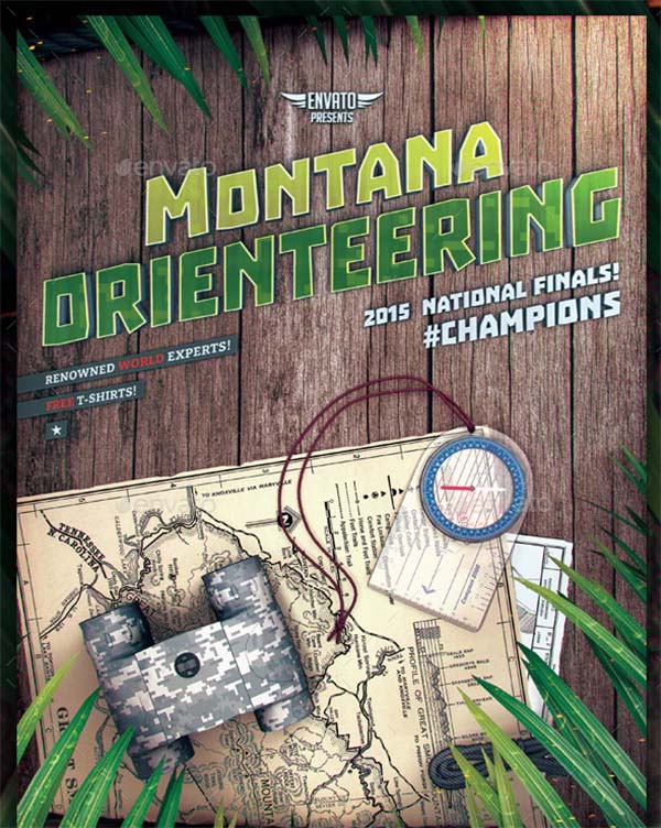 Orienteering Backpacking Flyer Template