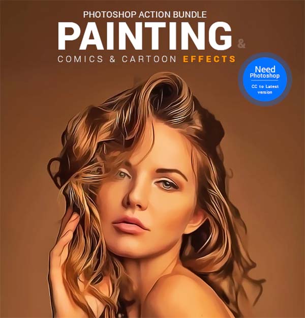 Painting, Comics & Cartoon Actions PSD Bundle