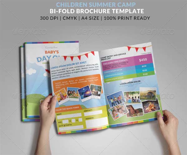 Summer Camp Kids Bi-Fold Brochure