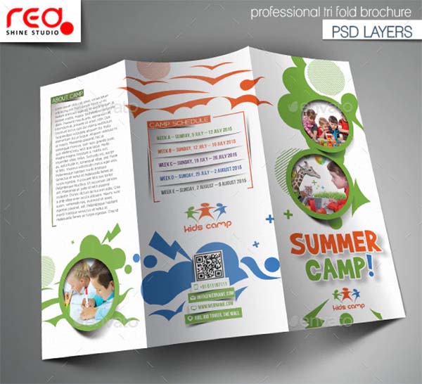 Summer Camp Trifold Brochure Template