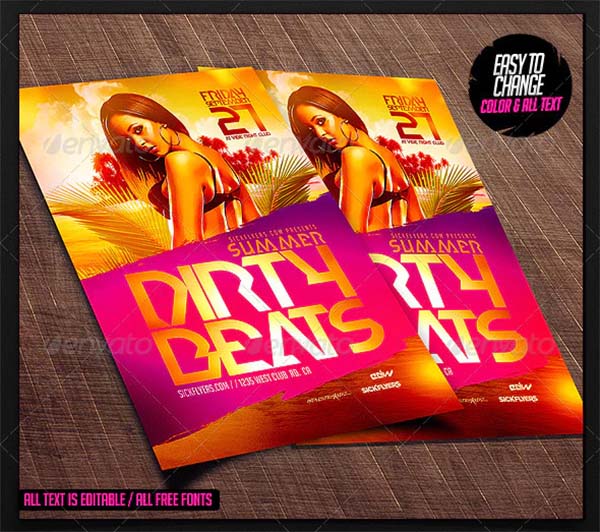 Summer Dirty Beats Flyer Template
