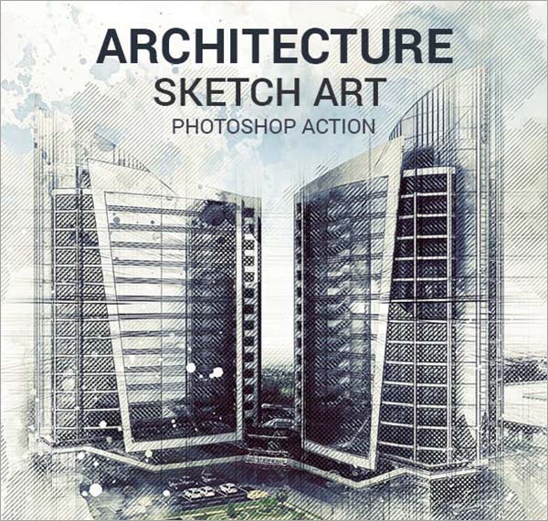Architecture Sketch Art Photoshop Action
