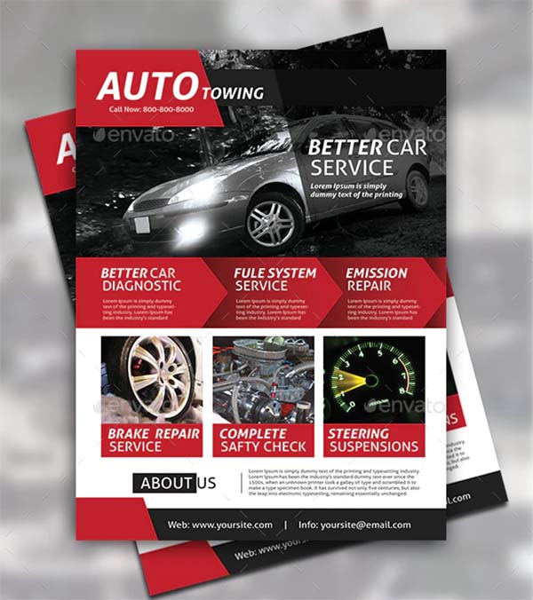Automobile Towing Flyer Template