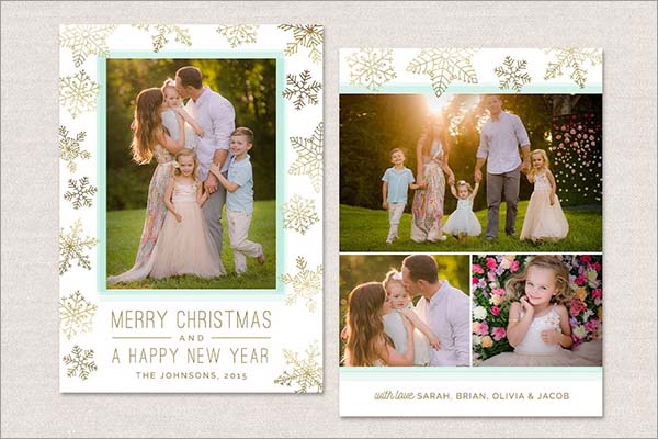 Christmas Photo Card Template Design