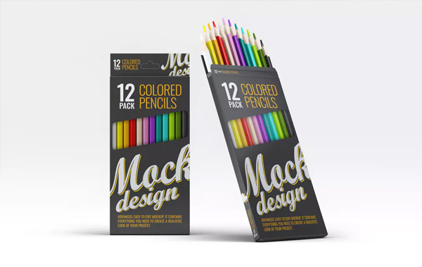 Colored Pencils Pack Mockup