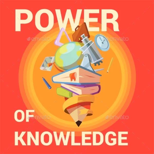 Education Cartoon Poster Template