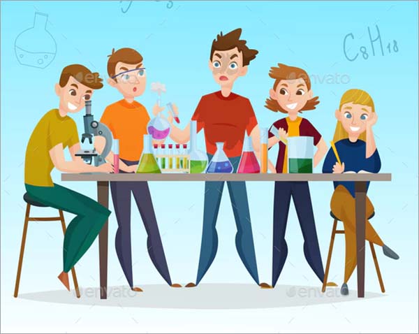 Elective Chemistry Cartoon Poster Template